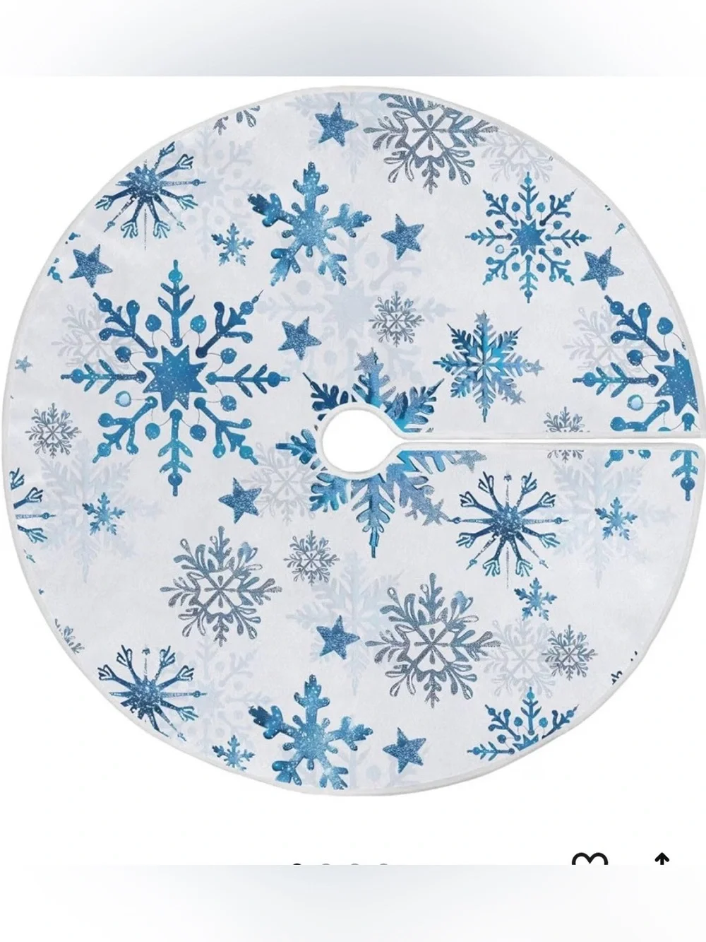 Blue White Snowflake Christmas Tree Skirt Winter Holiday Xmas Decor Tree Mat NEW